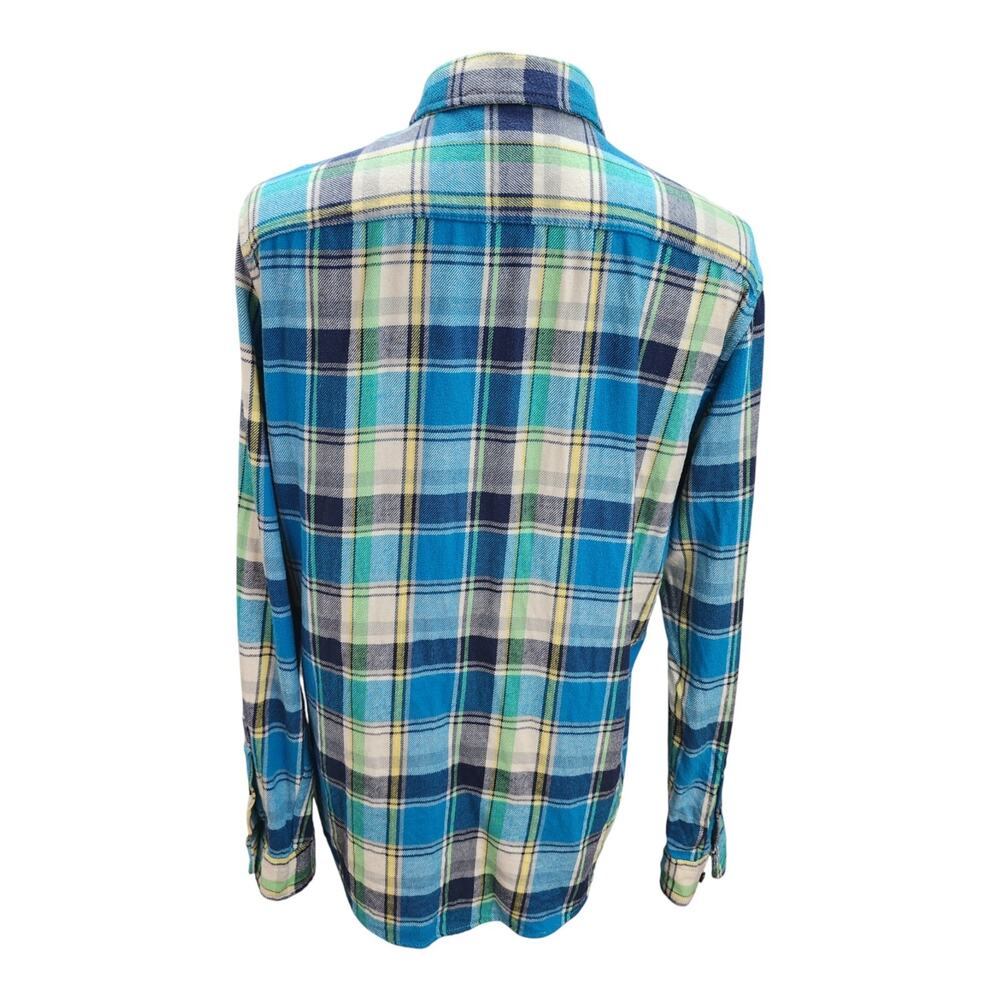 American Eagle Outfitters Men’s Medium Flannel Button Up Shirt Blue Plaid Cotton - Picture 4 of 16